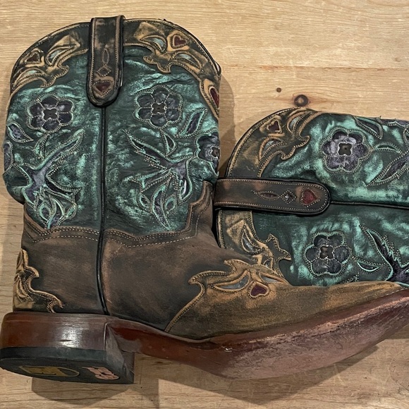 Dan Post Shoes - Dan Post Certified Cowgirl Bluebird Wingtip Western Boots Square Toe Size 11
